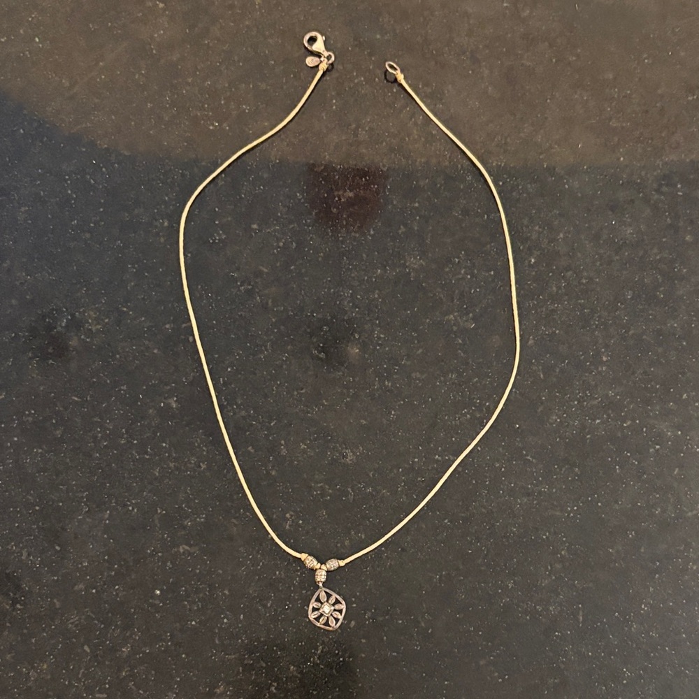 Silpada Starlight Cord 925 Sterling Silver and CZ Flower Pendant Necklace Retire